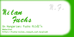 milan fuchs business card